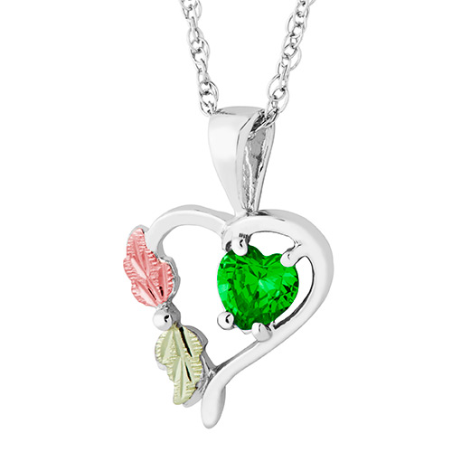 Heart Pendant with May Birthstone