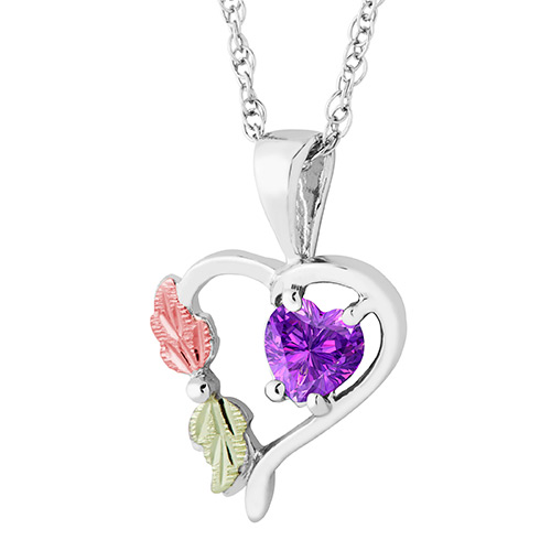 Heart Pendant with June Birthstone