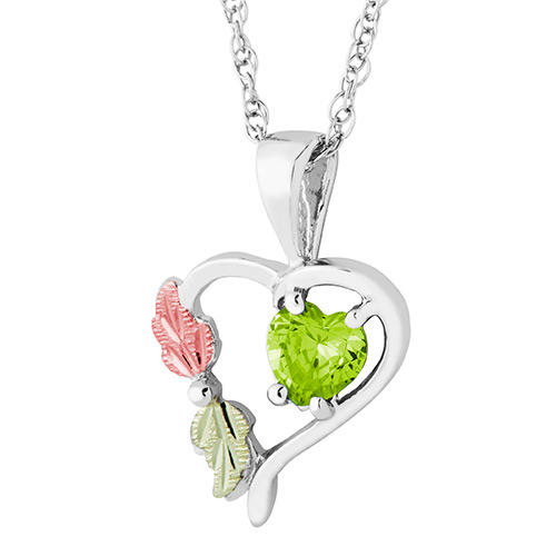 Heart Pendant with August Birthstone