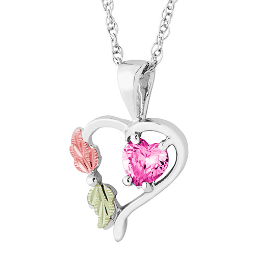 Heart Pendant with October Birthstone